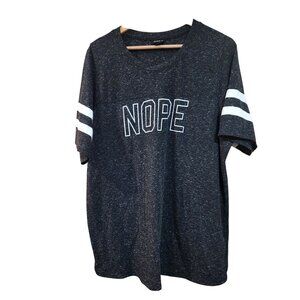 Torrid Womens Graphic Tee "Nope" Charcoal Heather Striped Short Sleeve Size 3
